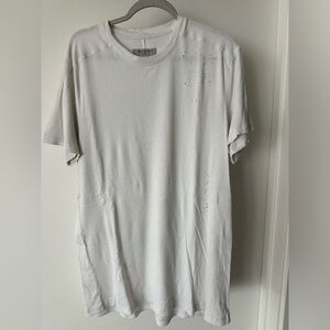 All Saints Men's Light Gray Distressed Tee